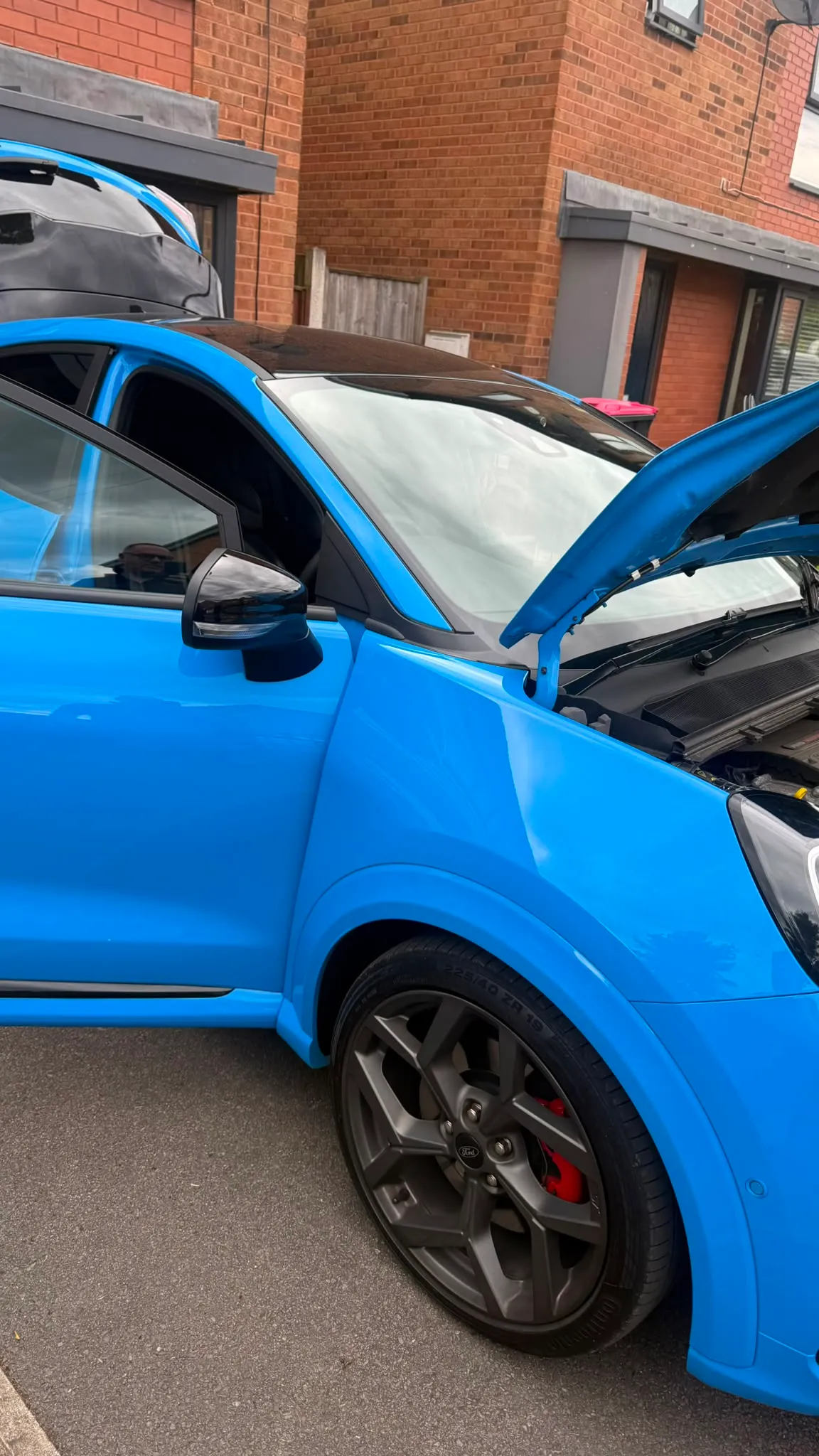 Ford Puma ST. Booked in on the driveway, bonnet up and ready for the ECU read.